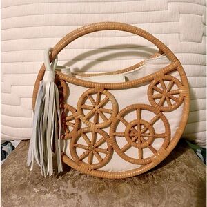 INGE Bag Wicker and Cream colored Leather, limited edition